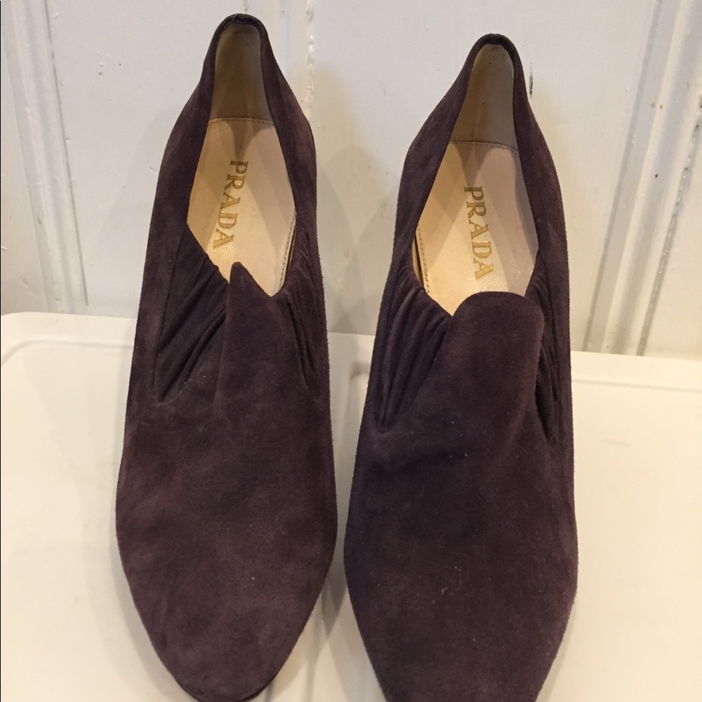 Preowned Prada suede booties